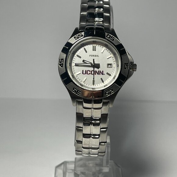UConn Huskies NCAA Stainless-Steel Women's Watch by Fossil NEW - Picture 5 of 6